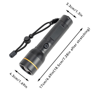 Lampe torche LED d'urgence extérieure à double source lumineuse (blanche et rouge), rotative, avec zoom, chargement rapide Type-C, étanche et résistante aux chutes