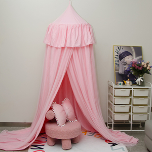 Progettato bianco grigio colore rosa <span class=keywords><strong>baldacchino</strong></span> piegato rotondo doppio strato <span class=keywords><strong>letto</strong></span> per culla bambino lettino - Product Image 5