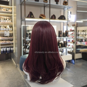 Parrucca frontale in pizzo 99j in pizzo trasparente HD 100% vergine <span class=keywords><strong>capelli</strong></span> brasiliani Color rossastro rosso colore lungo disponibile piccolo grande - Product Image 1