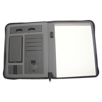 Banco de energía de carga inalámbrica para a4, portafolio con cremallera, carpeta personalizada de cuero suave, bolsa para ordenador portátil de negocios, portafolio de negocios para hombre