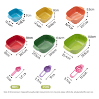 Ensemble de bols mélangeurs arc-en-ciel empilables avec 3 cuillères, bols de préparation et de rangement de cuisine colorés