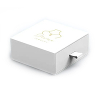 Boîte à bagues noire personnalisée pour boucles d'oreilles bracelet collier boîte à bijoux emballage dessin paquet boîte à bijoux en papier à tiroir coulissant avec logo
