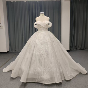 Vestido de Novia Lsany202, Estilo Princesa, Brillante, con Hombros Descubiertos, Vestido de Gala, Vestidos de Novia de Lujo Jancember - Product Image 6