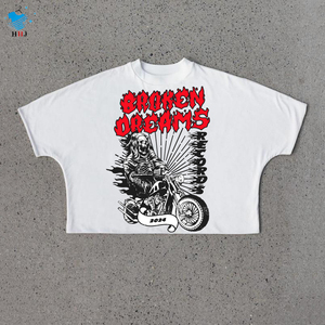 เสื้อยืดคอตตอนโอเวอร์ไซส์แบบหนาพิเศษ 280gsm ทรงวินเทจ ทรงบ็อกซี่ ไหล่ตก พิมพ์ลาย DTG เสื้อยืดทรงบ็อกซี่แบบครอปสำหรับผู้ชาย - Product Image 6