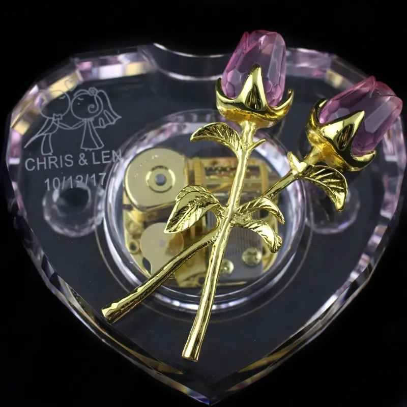 2022 Свадебная искусственная Хрустальная мини-музыкальная шкатулка K9/Хрустальная домашний декор/Музыкальная шкатулка на день рождения с рукояткой