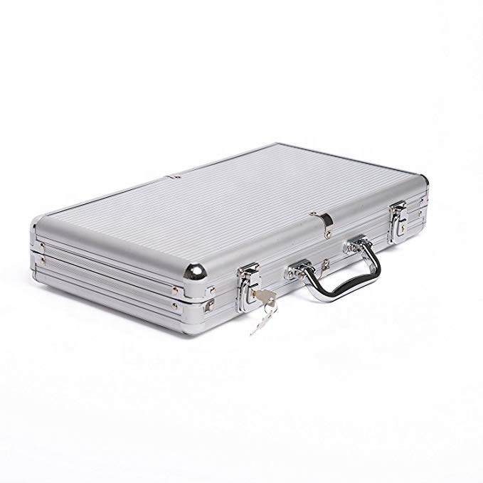 300 Chip Dobbelstenen Stijl Poker Set Aluminium Chip Poker Case Gun Doos Gitaar Tas Case