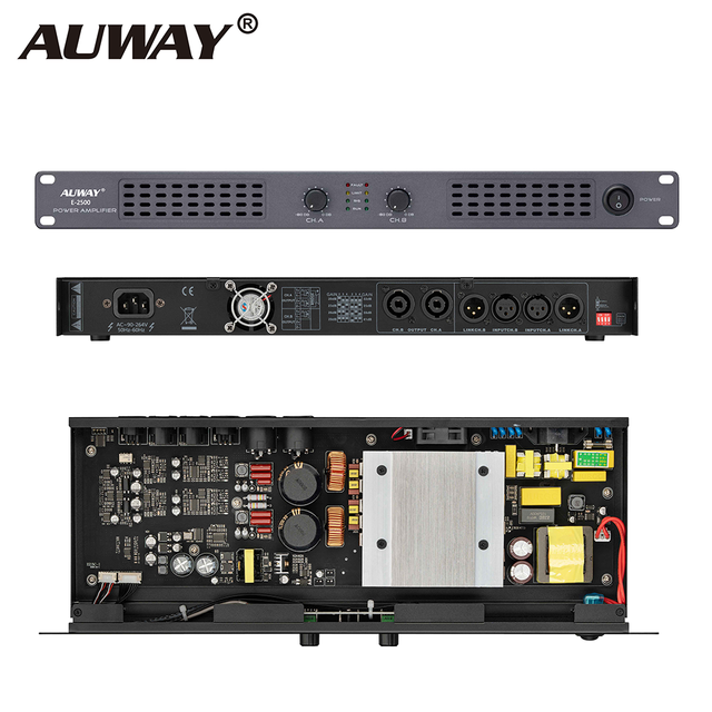 DJ New Product AUWAY E-2500 E Series GaN Power Amplifier Class D 500W 8 Ohm Original