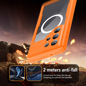 Nouvelle coque de téléphone magnétique tout-en-un <span class=keywords><strong>orange</strong></span>, résistante à l'eau, à la poussière et à la neige, IP68, pour Samsung Galaxy S26Ultra - Product Image 5