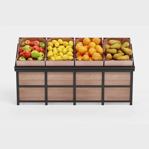 Exhibidores de Frutas y Verduras para Supermercados Hechos a Medida, Estantes de Una Sola Capa para Productos Frescos, Se Pueden Colocar Contra la Pared - Product Image 1