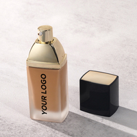 Fond de teint liquide de luxe OEM ODM avec logo personnalisé, contrôle du sébum, fini mat, tons foncés, 30 ml, tous types de peau