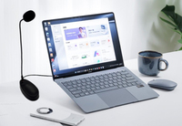 Microphone de bureau professionnel USB-C à col de cygne filaire avec bouton de sourdine pour conférences informatiques et enregistrement de jeux