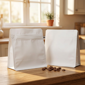 Bolsa para granos de café con fondo plano, mate, resellable, con cierre de cremallera, material apto para alimentos, 250g 500g, en stock - Product Image 1