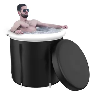 Le plus populaire Noir Pvc Personne célibataire thérapie par le froid portable Baril de glace gonflable pas cher avec refroidisseur pour la récupération sportive