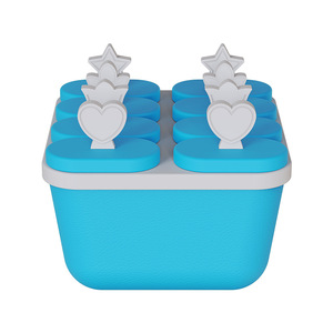 Moldes para helados de plástico con 8 cuadrados azules, aptos para lavavajillas, para uso doméstico - Product Image 1