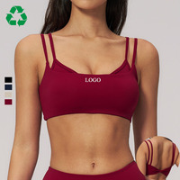 Soutien-gorge de sport personnalisé, écologique, recyclé, 2 couches, haute élasticité, séchage rapide, dos torsadé, respirant, pour la gym, le yoga et les entraînements