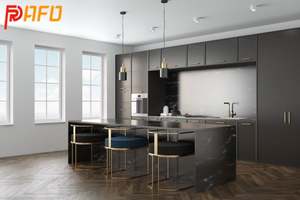 Meubles de cuisine modulaires haut de gamme, finition laquée mate, acrylique, comprenant robinet, évier, charnières, stratifié imitation marbre, mat, garantie 5 ans - Product Image 2