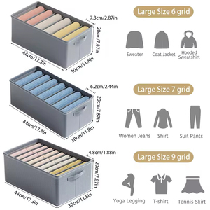 Công Suất Lớn Không Dệt Lưu Trữ Hộp Vải Ngăn Kéo Cho Hộ Gia Đình Hàng Hóa Phòng Ngủ Quần Áo Quần Tổ Chức Cho Tủ Quần Áo Sử Dụng - Product Image 2