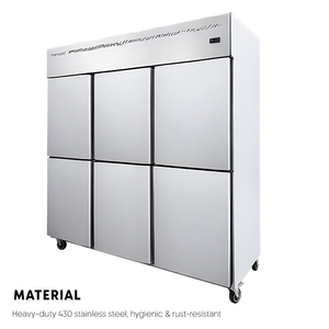 Congelador Vertical de Acero Inoxidable de 6 Puertas de Grado Restaurante, Congelador Comercial para Catering - Product Image 2