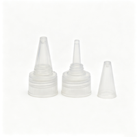 Bouchon en plastique pointu pour emballage cosmétique, finition côtelée, blanc, noir, transparent, pour bouteilles de sauce, 18mm, 20mm, 24mm, 28mm, vente en gros