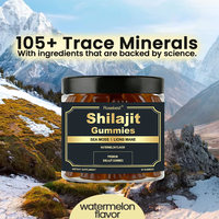 Rosebest Custom 1500mg Himalayan Shilajit Lions Mane et Sea Moss Gummies Supplément de bonbons avec Ashwagandha pour hommes et femmes