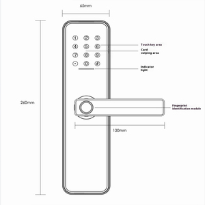 Thiết kế hiện đại thông minh cửa gỗ Khóa vân tay & mật khẩu kỹ thuật số keyless cho căn hộ nhà & khách sạn ứng dụng kiểm soát truy cập - Product Image 2