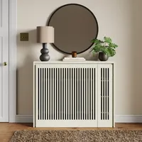 Couvercle de radiateur à étagère résistant à la chaleur peu encombrant avec armoire chauffante étagère décorative en bois pour le stockage de blindage à la maison