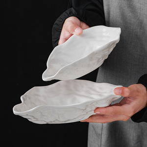 Piatti <span class=keywords><strong>di</strong></span> lusso moderni creativi in ceramica con guscio <span class=keywords><strong>di</strong></span> ostrica progettati piatti per cucina privata per feste specialità Sashimi <span class=keywords><strong>di</strong></span> pesce hotel - Product Image 5