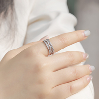 Bague Éternité en Argent 925 Plaqué Rhodium avec Moissanite VVS, Anneau Complet en Moissanite pour Femme, Vente en Gros