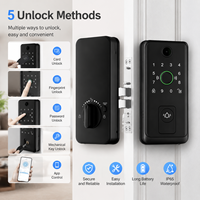 Serrure de porte intelligente à empreinte digitale Auvinx, WIFI, mot de passe, carte sans clé, pour appartement/chambre, pêne dormant numérique, application Tuya, style américain