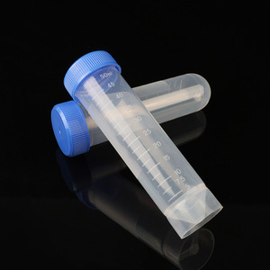 Hisamori Centrifuge Tubes 50ml Plastic With <b>Screw</b> Caps Pointed <b>Flat</b> Round Bottom Graduated Markings - Product Image 3