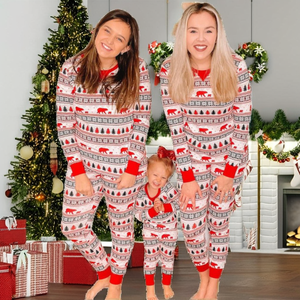 Pijamas de Natal Elegantes e Casuais para o Inverno 2025, Conjuntos em Algodão Respirável com Cintura Elástica para Mulheres - Product Image 2