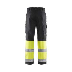 BLAKLADER - 156225179933C50 Hi-Vis Softshell <b>trousers</b> <b>Black</b>/Yellow - EAN 7330509586204 HI-VIS <b>WORKWEAR</b> - Product Image 2