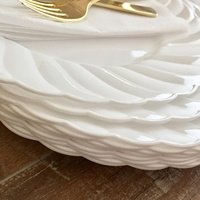 Fête élégante minimaliste Vintage moderne 7.5 10 pouces blanc personnalisé écologique blanc assiettes fantaisie pour mariage