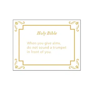クリスチャン新約聖書あなたが施しを与えるとき、アクリル聖書の読書カードをギフトカードとして