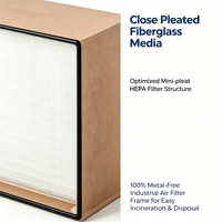 Filtre à air HEPA H13 99,95 % haute efficacité, plissé serré, mini-plissé, filtre en boîte, cadre MDF, pour salle blanche, CVC, AHU, neuf