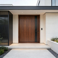Porte de portail moderne en bois massif pour projets de villas et de résidences privées