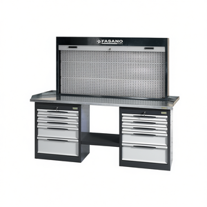 Fasano Tools Workbench With Pegboard Back Panel And Drawers For <b>Workshop</b> <b>Storage</b> - Product Image 2