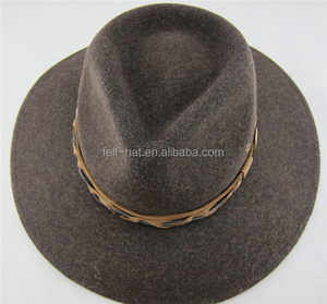 Venta al por mayor de fábrica Venta caliente personalizado hombres mujeres fieltro de lana rígida Fedora sombrero de ala grande - Product Image 2
