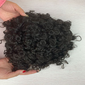 Parrucchino per <span class=keywords><strong>Uomo</strong></span> in Pizzo Francese, Capelli Remy Naturali Ricci Ondulati 8x10, Sistema di Sostituzione Capelli Artificiali Indiani - Product Image 5