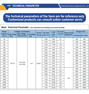 Transformador de Potencia Sumergido en Aceite de 10kV Confiable para Uso Industrial, 500KVA, 800KVA, 1000KVA, Frecuencia de 50Hz, Trifásico - Product Image 6