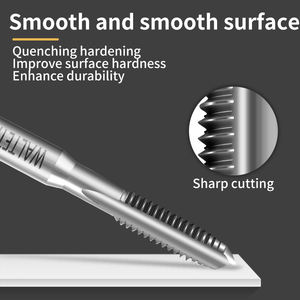 WALTETAP HSSE-M35 JIS Standard longue tige 100L tarauds à rainure droite M3 M4 M5 M6 <span class=keywords><strong>M8</strong></span> M10 M12 filetage vis taraud à main - Product Image 4