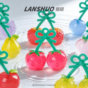 Lanshuo Resin Cherry Jewelry <b>DIY</b> <b>Kit</b> Lifelike Simulation Art Collectible Decorations - Product Image 4