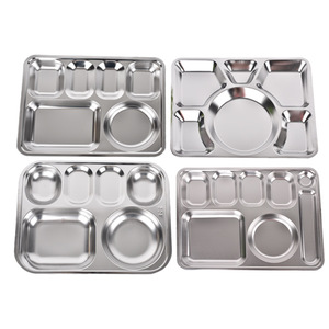 Bandeja de Comedor Cuadrada Grande de Acero Inoxidable de Grado Alimenticio, Diseño Moderno Minimalista Engrosado 304 para Uso Comercial en Cafeterías Estudiantiles - Product Image 1