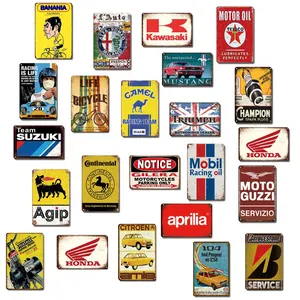 Personalized Metal Sign Vintage Garage Decorative Poster Retro Metal Tin Plate Plaque Classic Motorcycle Car Metal Sign