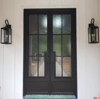 Porte double en fer forgé sur mesure, moderne et décorative pour l'extérieur, idéale pour appartement, chambre, entrée d'hôtel - Fabricant OEM