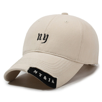 Topi Baseball Kanvas 6 Panel Berstruktur Bordir Huruf Gothic, Model OEM ODM Custom, Bahan Bernapas dengan Lubang Ventilasi, Efek Cuci dan Distressed, Pinggiran Melengkung