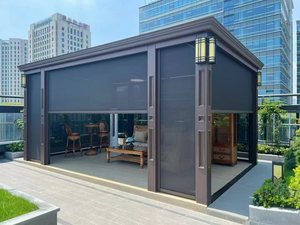 Pérgola de jardín de aluminio automática LongTai con diseños de estacionamiento de automóviles 3x4 Materiales de techo baratos Bases de madera tratadas a presión natural - Product Image 3