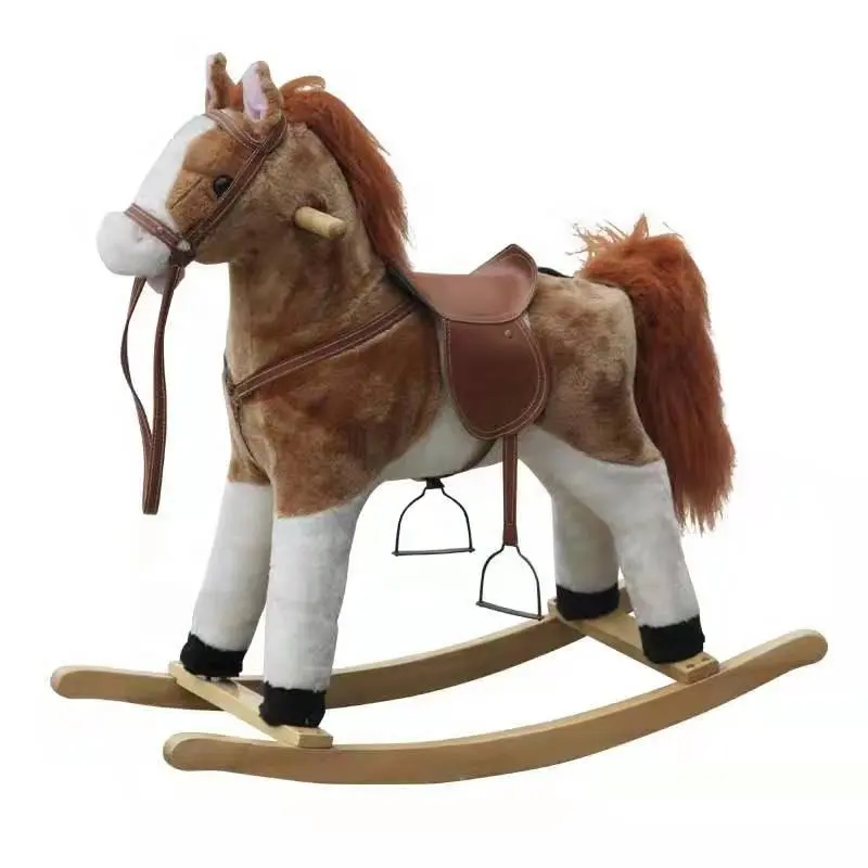 Mainan Kuda Goyang Bayi Anak-anak, Mainan Kayu Balita Kuda Goyang