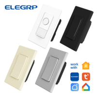 ELEGRP Interrupteur mural électrique AC Interrupteur rotatif à gradation Interrupteur tactile Détecteur de mouvement Interrupteur intelligent Tuya Wifi Maison intelligente