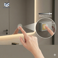 Interruptor Táctil Inteligente para Espejo LED, 12V DC, Alta Sensibilidad, Interruptor con Sensor de un Color y Tres Colores Cambiantes para Espejos de Baño y Hoteles